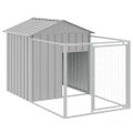 vidaXL Búda pre psa so strechou bledosivá 117x1017x123 cm pozin. oceľ