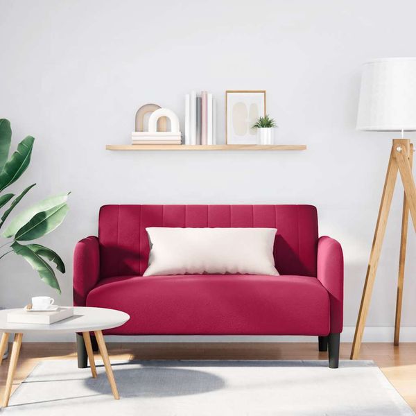 vidaXL Dvojpohovka, vínovo červená 109 cm, zamat