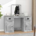 vidaXL Toaletný stolík so zrkadlom betónové sivý 130x50x132,5 cm
