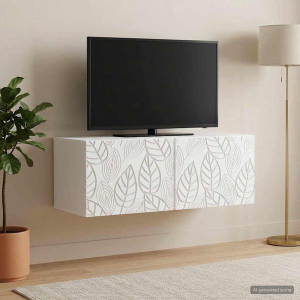 vidaXL Nástenná TV skrinka 78,5 x 31 cm Biela Kompozitné drevo
