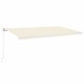 vidaXL Ručne zaťahovacia markíza s LED 600x350 cm krémová