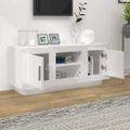 vidaXL TV skrinka lesklá biela 102x35x45 cm spracované drevo