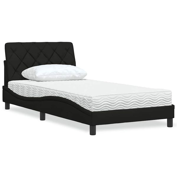 vidaXL Posteľ s matracom čierna 100x200 cm látka