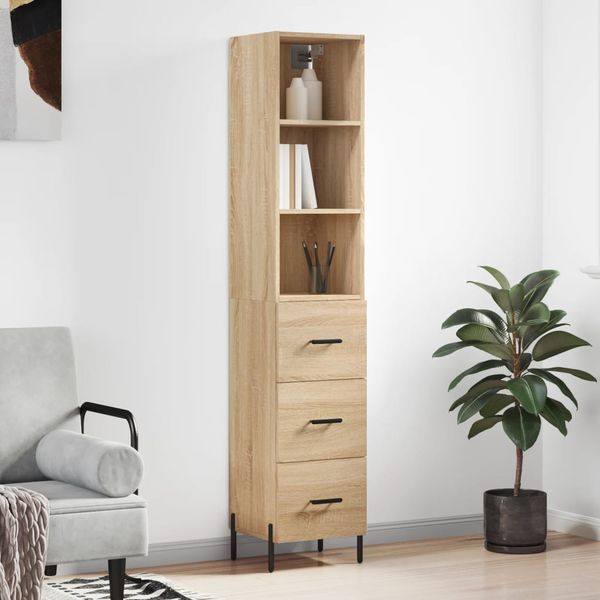 vidaXL Vysoká skrinka dub sonoma 34,5x34x180 cm spracované drevo
