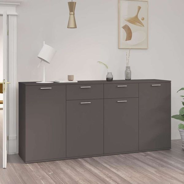 vidaXL Komoda sivá 160x36x75 cm drevotrieska