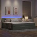 vidaXL LED úložná posteľ s matracom Svetlosivá 200 x 200 cm Zamat
