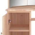 vidaXL Rohový toaletný stolík s LED dubový 111x54x141,5 cm