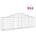 vidaXL Oblúkový gabionový kôš 14 ks 200x30x60/80 cm pozinkované železo