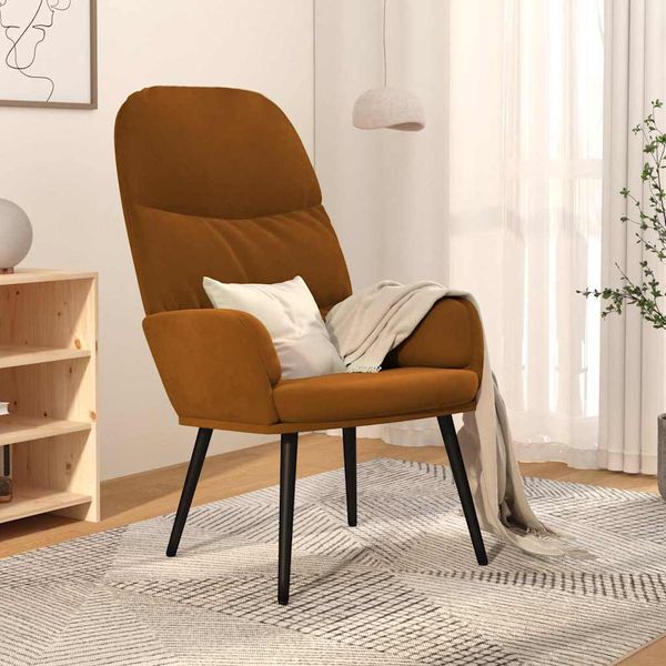 vidaXL Relaxačné kreslo hnedé zamatové
