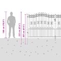 vidaXL Brána z Plotu s Špicatým Vrcholom KAMPEN 404 x 175 cm Oceľ Sivá