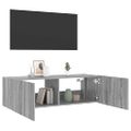 vidaXL TV nástenná skrinka s LED svetlami sivá sonoma 100x35x31 cm