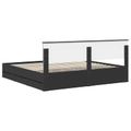 vidaXL Rám postele so zásuvkou Čierna 200 x 200 cm Inžinierske drevo