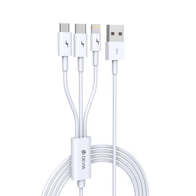 Devia kábel 3v1 Smart EC141 USB - Lightning + USB-C + MicroUSB 1,2 m 2A biely