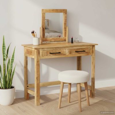 vidaXL Toaletný stolík Hnedá 100 x 40 x 120 cm Masívne mango drevo