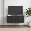 vidaXL Nástenná TV skrinka Čierna 78,5 x 41 x 30 cm Kompozitné drevo