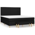 vidaXL Posteľný rám boxspring s matracom čierny 180x200 cm látka