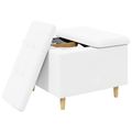 vidaXL Ottoman s Úložným Priestorom Biely 60 x 60 x 45 cm Umelá koža