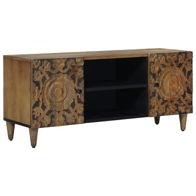 vidaXL TV skrinka Hnedá 105 x 33,5 x 46 cm Masívne mango drevo