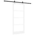 vidaXL Posuvné dvere Biela 93 x 211 cm Masívne borovicové drevo a sklo