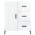 vidaXL Vysoká skrinka lesklá biela 69,5x34x180 cm spracované drevo