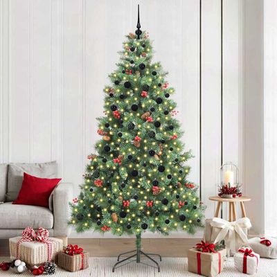 vidaXL Umelý vianočný stromček Zelená 240 cm PVC a kov