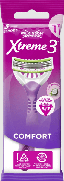 Wilkinson Xtreme3 Comfort Beauty jednorázový dámsky holiaci strojček, kokos, 1ks (W302318200)
