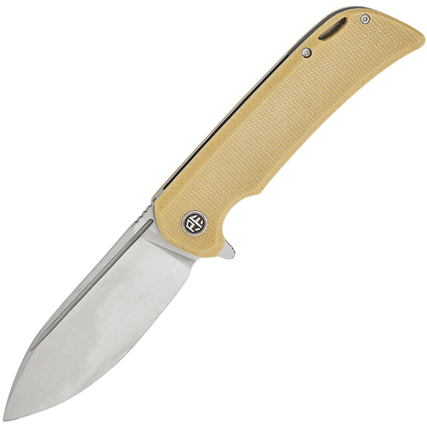 Petrified Fish PFB05BRMS Tunny vreckový nôž 9,8 cm, Satin, hnedá, Micarta
