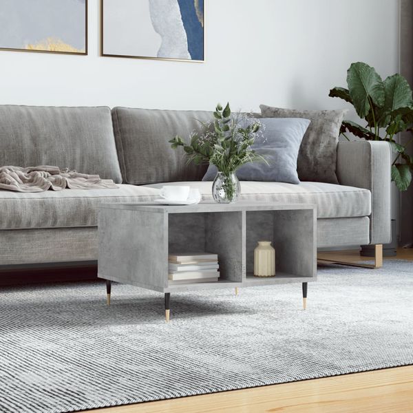vidaXL Konferenčný stolík betónový sivý 60x50x36,5 cm spracované drevo