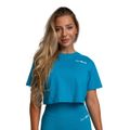 Dámske tričko Cropped Limitless Aquamarine - GymBeam, veľkosť XS, veľkosť oblečenia XS