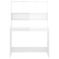 vidaXL Stolík s policami lesklý biely 102x45x148 cm spracované drevo