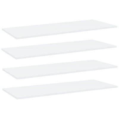 vidaXL Prídavné police 4 ks, biele 100x40x1,5 cm, kompozitné drevo