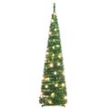 vidaXL Umelý vianočný stromček vyskakovací 50 LED zelený 120 cm
