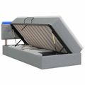 vidaXL LED úložná posteľ s matracom Svetlosivá 90 x 200 cm Látka