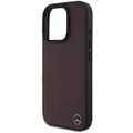 Puzdro Mercedes pre iPhone 16 Pro 6,3" MEHMP16L23RBGVR Hardcase MB Imitácia dreva Koža MagSafe červené