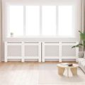 vidaXL Kryty na radiátor 2 ks, biele 152x19x81,5 cm, MDF