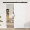vidaXL Posuvné dvere Biela a čierna 83 x 202 cm Borovicový masív