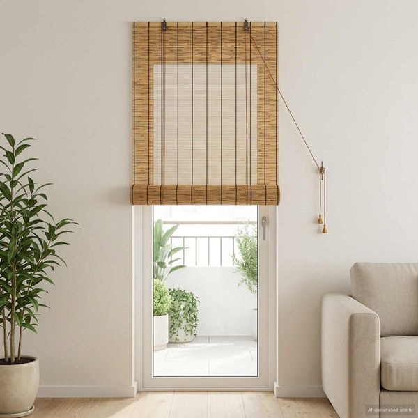 vidaXL Roleta Hnedá 60 x 220 cm Rákosie