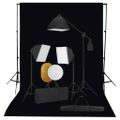 vidaXL Fotografické vybavenie so softboxami, pozadím a reflektorom