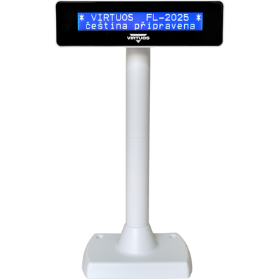 LCD zákaznícky displej Virtuos FL-2025MB 2x20, USB biely
