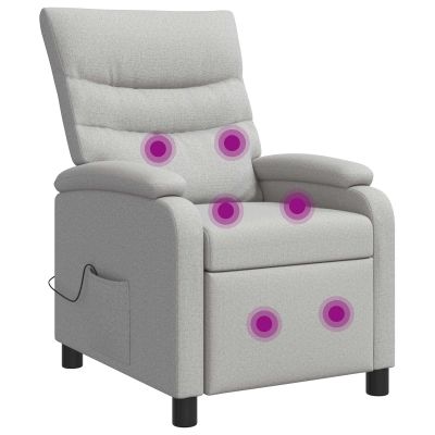 vidaXL Masážne relaxačné kreslo Oblá šedá Látka