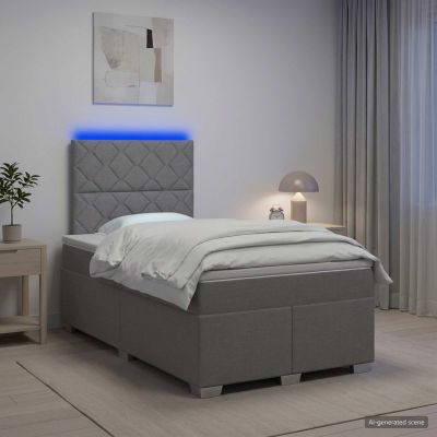 vidaXL Posteľ boxspring s matracom Svetlosivá 120 x 190 cm Látka