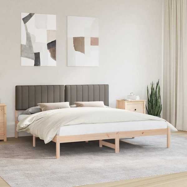 vidaXL Rám postele s čalúneným čelom Sivohnedá 180 x 200 cm