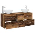 vidaXL Set kabinetov do kúpeľne 3 ks Staré drevo 49,5 x 35 x 63 cm