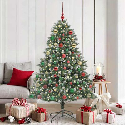 vidaXL Umelý vianočný stromček Zelená 180 cm PVC, plast a oceľ