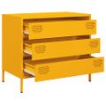 vidaXL Komoda horčicovožltá 68x39x58,5 cm oceľ valcovaná za studena