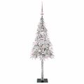 vidaXL Vianočný stromček s 150 LED-i Biela 120 cm PE a oceľ