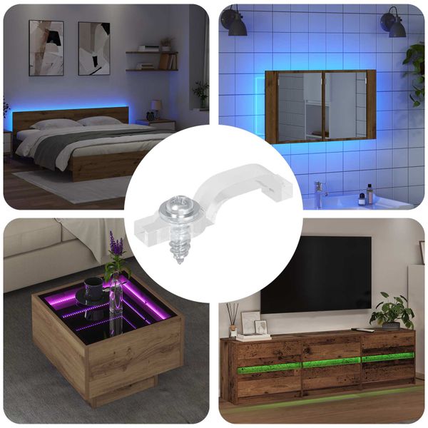 vidaXL LED páskové svorky Dĺžka 23,8 mm 12 pcs Priehľadná