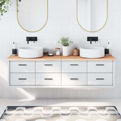 vidaXL Kúpeľňová doska 180x50x(2-4) cm neošetrený masív