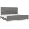 vidaXL Posteľný rám s čelom tmavosivý 200x200 cm látka