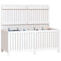 vidaXL Záhradný úložný box biely 147x68x64 cm masívna borovica